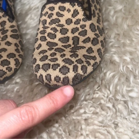 Rothy's Leopard Patterned Slip-Ons with Blue and Pink Accents - Picture 11 of 13